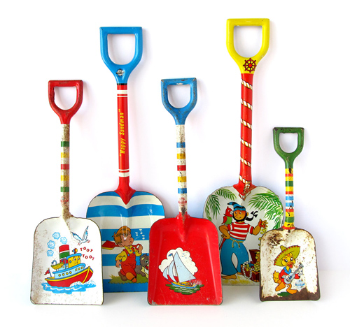 Collection of Vintage Tin Shovels by Suzanna Scott 